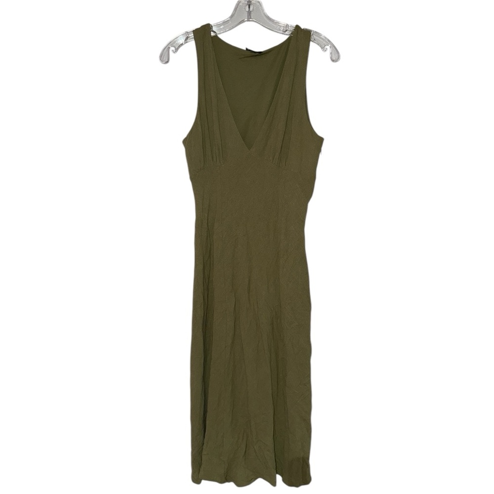 Beverly and Beck Deep V-Neck Midi Dress